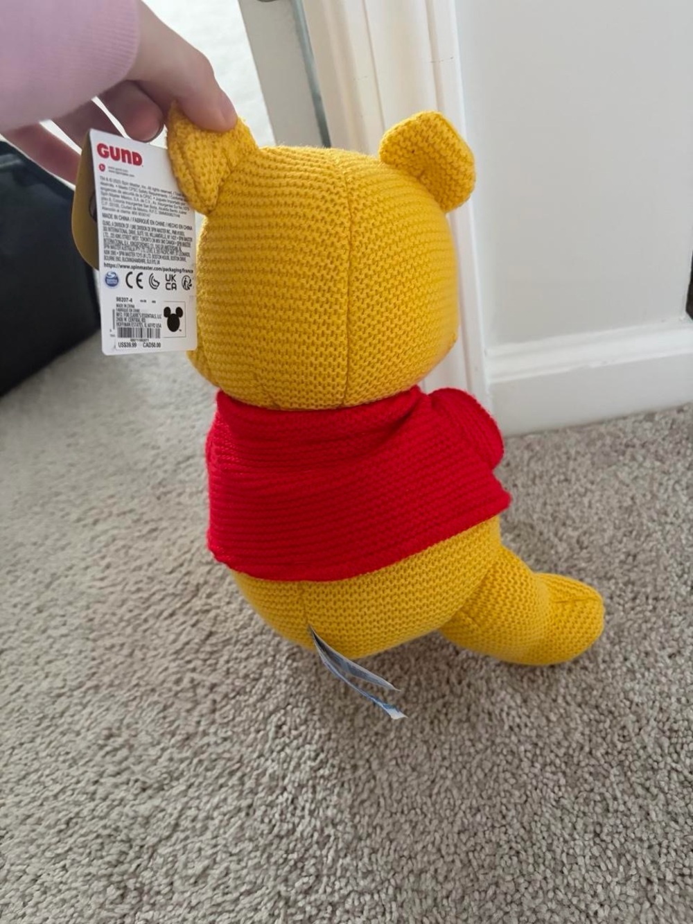 GUND Knit Winnie the Pooh with Pink Piglet Plush Set - Yellow & Pink - Picture 2 of 4